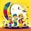 Placeholder: Abstract children celebrating end of ramadan