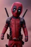 Placeholder: Deadpool toddler, full body, bokeh, hyper realistic