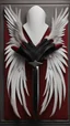 Placeholder: White clipped wings on a red fabric, next to scissors and black leather gloves. Cinematic image