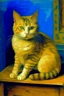 Placeholder: Portrait of a cat by Van Gogh