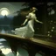 Placeholder: THE GHOST IS STILL DANCING AT NIGHT ON THE OLD COUNTRY BRIDGE. Alphonse Mucha