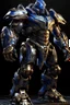 Placeholder: Ironclad stands at an imposing 8 feet tall and is heavily armored with a combination of sleek metallic plating and blue energy accents. Its body is adorned with a polished, reflective surface, giving it a distinct and imposing presence on the battlefield. His waist is snatched. His design is like Nullsector from Overwatch