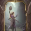 Placeholder: Drow priestess of the spider goddess threatening a prisoner strapped to a stone slab in a cave deep underground.