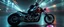 Placeholder: vampire girl riding fat bike vampire bike inside laid back futuristic sci-fi glass human form chopper vampire coffin standing upright on wheels shooting lazers in all directions
