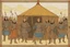 Placeholder: Mongol warriors around Genghis Khan in his yurt 1240s.