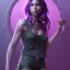 Placeholder: revy black lagoon, purple hair, black tank top, jean shorts, tribal sleeve left arm, portrait shinkai makoto, studio ghibli, studio key, madhouse anime studio, artgerm, lau rossdraws james jean marc simonetti pixiv