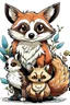 Placeholder: a hybrid of a marten, a racoon, a alpaka and an owl, manga, epic, pokemon tyle