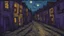 Placeholder: A dark violet abandoned district painted by Vincent van Gogh