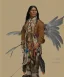 Placeholder: chaman, native american warrior, mature, long black hair, black fabric coat like wings