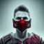 Placeholder: Mystery red meat mask, dramatique, art background, dramatic lighting, volumetric lighting, hyperrealisme, 8k, high quality, lot of details, fit within portrait