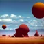 Placeholder: Strange spindle-shaped objects of various shapes, scattered over an arid wasteland, clouds, Max Ernst, Audubon, Amano, Walton Ford, Yves Tanguy, bright colours, polaroid, 8k, 3d, 33mm photography, well defined