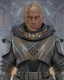 Placeholder: star wars bald male corellian pilot wearing pearlescent black and gunmetal grey First Order special forces heavy assault armor with gold and metallic red trim inside the jedi temple, centered portrait, hyperdetailed, dynamic lighting, hyperdetailed background, 8k resolution, volumetric lighting, light skin, fully symmetric details