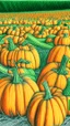 Placeholder: pencil drawing with colored pencils of a pumpkin patch, green