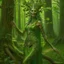 Placeholder: create a full body portrait of a forest dryad enchantress , with highly detailed, sharply lined facial features, in the deep forest of Brokilon in rustic woodland colors, 4k in the style of Peter Mohrbacher