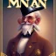 Placeholder: grand scam man with hats, monocle and bigger plans, book cover illustration art