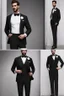 Placeholder: Men's wedding suit black full sleeves tight and short Photorealistic