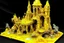 Placeholder: Yellow heavenly ruins filled with crystals painted by Zosan