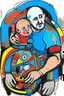 Placeholder: expressionism, Pixar style, in abstract art Basquiat, Picasso, Miro, Kandinsky, Klee, Birell, Fairey, Ardon, Buffet aand Picasso style, HD --s 750 --v 5.1 --style raw, water color