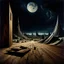 Placeholder: Photorealistic nothingness and distress, wooden wasteland night Max Ernst Hieronymus Bosch, volumetric light, movie shot, details, high contrasts, nightmare, hypermaximalist