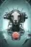 Placeholder: sheep brain cyborg, matrix style