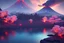 Placeholder: Japanese Fuji Mountain,eruption lava flows into the lake , concept art, smooth, extremely sharp detail, finely tuned detail, ultra high definition, 8 k, unreal engine 5, ultra sharp focus, illustration, magic ambient, bonsai cherry blossom trees .