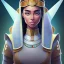 Placeholder: a Portrait of Egyptian queen Nefertiti as lenged of korra art style