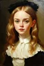 Placeholder: Lily-rose Depp, long hair, in the style of Édouard Manet oil painting