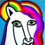 Placeholder: portrait of unicorn Picasso style