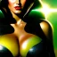 Placeholder: portrait oil on canvas, beautiful busty android C-18, green big eyes, ,minimal armor,comic book cover, mystical colors,insanely detailed,realistic,intrincate detail, 16k resolution, masterpiece,Frank Frazetta,Alex Horley, Simon Bisley