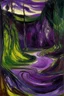 Placeholder: A purple poisonous jungle with a toxic river painted by Edvard Munch