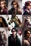 Placeholder: Draw me an image of harry potter characters, but all are horses