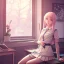 Placeholder: Anime girl studying in room, perfect face, window, nature, anime style, unreal engine 5, studio lighting --ar 2:1