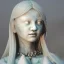 Placeholder: highly detailed marble and jade sculpture of a female necromancer, volumetric fog, Hyperrealism, breathtaking, ultra realistic, unreal engine, ultra detailed, cyber background, Hyperrealism, cinematic lighting, highly detailed, breathtaking , photography, stunning environment, wide-angle, [cgi, 3d, doll, octane, render, bad anatomy, blurry, fuzzy, extra arms, extra fingers, poorly drawn hands, disfigured, tiling, deformed, mutated]