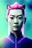 Placeholder: portrait, Asian cyborg woman, samurai warrior :: symmetry photography, cyberpunk style, cyborg eyes, pink hair, wires conveying, perfect eyes, samurai helmet, tiger mask, black samurai army, katana, japanese traditional ornaments, pink, white, black, glow eyes, cinematic, Ultra realistic, dark scene, soft color, highly detailed, unreal engine 5, RTX, ultra detail, 3d, finely drawn, high definition.