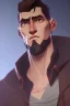 Placeholder: tall and athletic man , with a strong jawline and piercing blue eyes, hair deep brown hair , with only a hint of grey at the temples