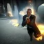 Placeholder: James bond pig,fantasy,fiverr,unreal engine, cinamatic lighting,saving a woman,explosion,fire