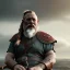 Placeholder: Viking theme, a younger woman sitting next to a 50-year-old man, portrait, 8K, close-up face, anatomically perfect face, Highly detailed stunning full frame portrait, misty and cloudy atmosphere