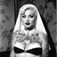 Placeholder: (high res photo by Russ Meyer) the tattooed Marilyn gangsta nun