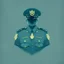 Placeholder: A minimalist design of a hoard of policemen in uniform with a badge on his chest.