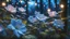 Placeholder: closeup Blue moonflowers growing in pastel colored rose forest, trees, flowers, fairy lights, night, 8k, high quality, trending art, trending on artstation, sharp focus, studio photo, intricate details, highly detailed, by greg rutkowski