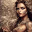 Placeholder: wonderfull brazilian woman, curves, platinum long hair, hair covering one eye, ultradetailed fine art photo of a indian, weet face portrait, snow flakes particles, 35 mm