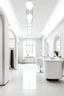 Placeholder: minimalist yet luxurious european beauty salon space in fashion photography style