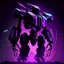 Placeholder: black and purple neon geometric robot