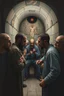 Placeholder: Prisoners' Round , Bosch painting styles dark emotions with no hope