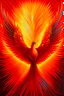 Placeholder: red and yellow phoenix center wings spread oil painting ultra high detail rays of fire from the center in all directions