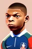 Placeholder: Kylian Mbappe French soccer player cartoon 2d