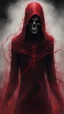 Placeholder: As this enigmatic figure commands attention, the background is shrouded in ominous wisps of mist that coil and writhe, casting an ethereal ambiance that amplifies the impending dread. In the palette of monochromatic dreams, minimalist strokes of crimson red pulse like veins of eerie life, a macabre heartbeat coursing through the very essence of the spectral reaper. 'Crimson Reckoning' invites you into a haunting dreamscape, where each crimson stroke is a note in the reaper's haunting symphony.