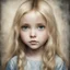 Placeholder: blond Little girl , grunge, long hair, , in the style of Margaret Keane