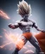 Placeholder: Goku, fighting pose, muscular body, shirtless, volumetric details, hyper realism, unreal engine 5