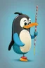 Placeholder: Cartoon character penguin eating lolly stick